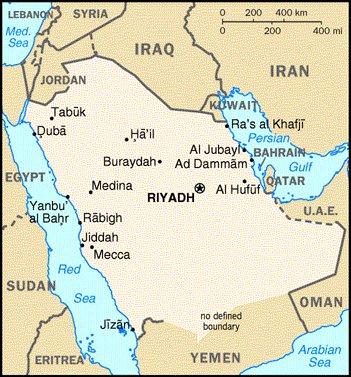 Map of Kingdom of Saudi Arabia